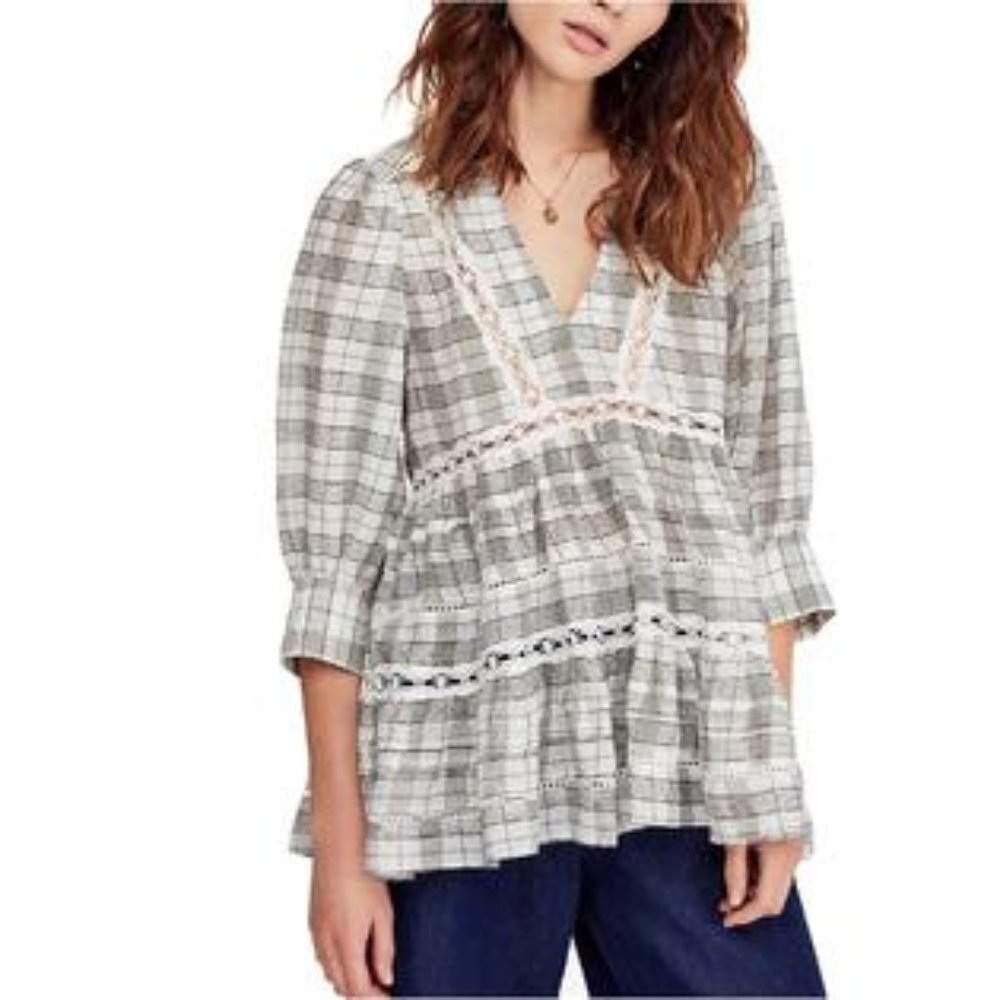 FREE PEOPLE | Time Out Lace Tunic Sz M